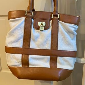 Tory Burch brown and white bag